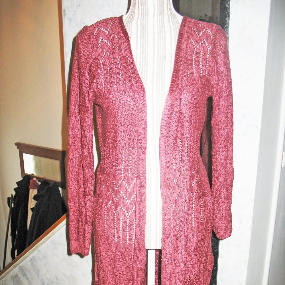 Love Ellie Rose Colored Long Acrylic Sweater Never worn Size Medium